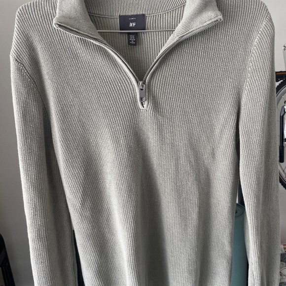 H&M quarter-zip grey sweater - Picture 1 of 2